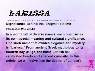 meaning of the name "LARISSA"