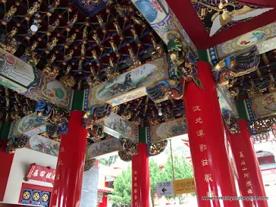 interior details at Wenwu Temple at Sun Moon Lake in Taiwan