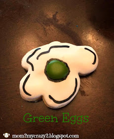 Dr Seuss Green Eggs Royal Icing Cookies by Mom 2 My Crazy 2