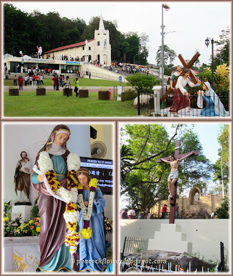 St Anne's Shrine, Statue of St Anne and young Mary, Jesus' crucifixion in Bukit Mertajam