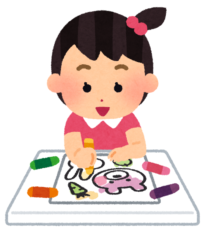 塗り絵をする女の子のイラスト かわいいフリー素材集 いらすとや