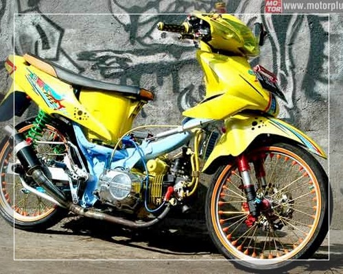 Foto modifikasi supra fit new lama jadi trail ban besar 