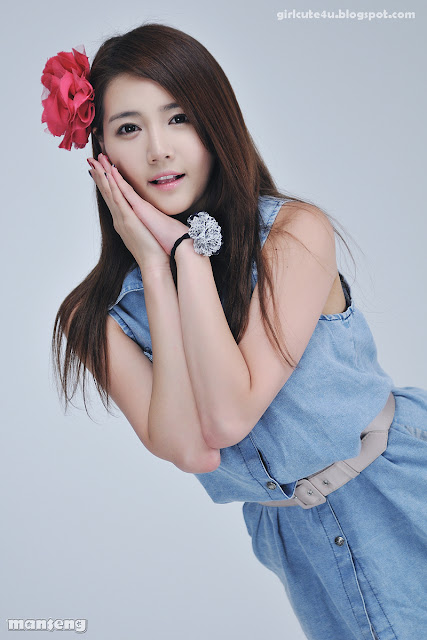 3 Han-Ga-Eun-Denim-Shirt-01-very cute asian girl-girlcute4u.blogspot.com
