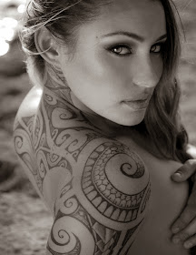 Women with Maori Tattoo