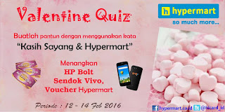 Info Kuis - Kuis Pantun Valentine’s Hypermart Berhadiah HP Bolt, Sendok Vivo dan Voucher Belanja Hypermart