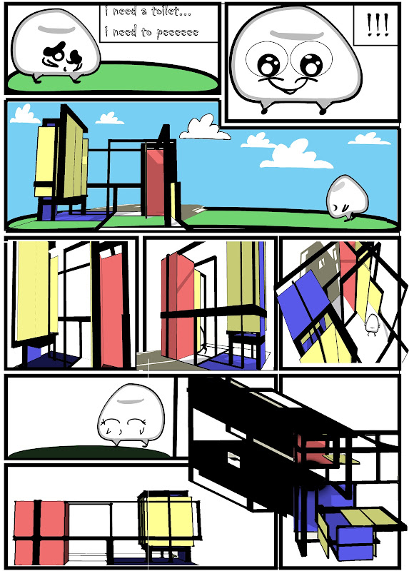  storyboard to illustrate a destijl designed toilet for the public title=