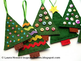 felt Christmas tree ornaments