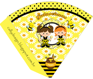 Bee Girl Free Printable Cones.