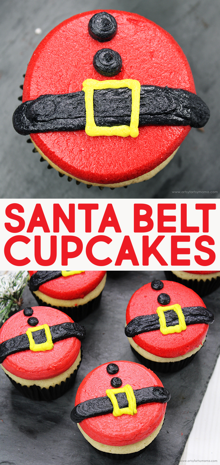 Santa Belt Christmas Cupcakes