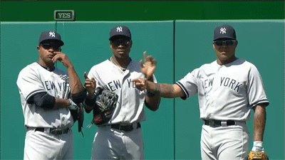 Baseball players pointing gif