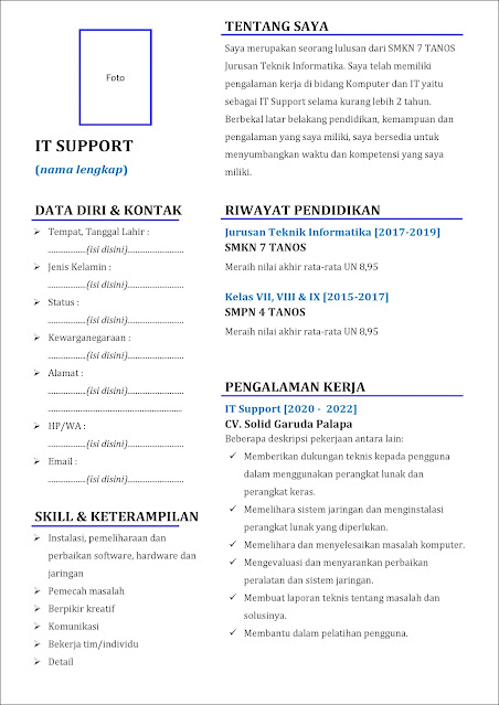 punya pengalaman kerja (experience)