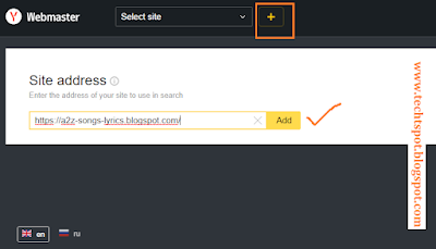 Add a blog to Yandex Webmaster Tool 3
