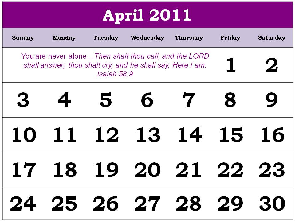 calendar 2011 april printable. Free printable Calendar 2011