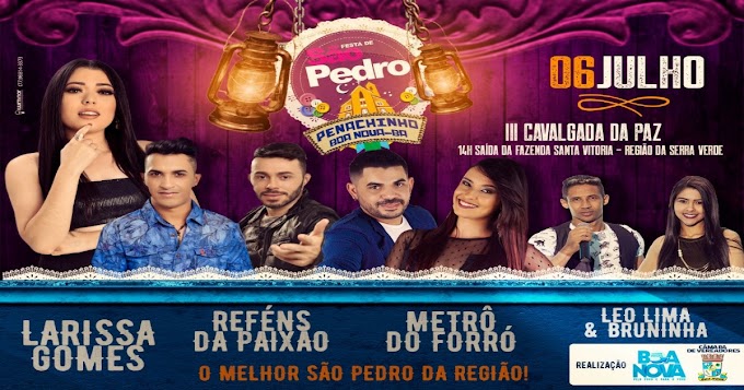 PENACHINHO: Prefeitura divulga Cartaz Oficial da Festa de São Pedro 2019.