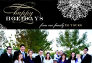 Classy Christmas Card Black Snowflake Large Family