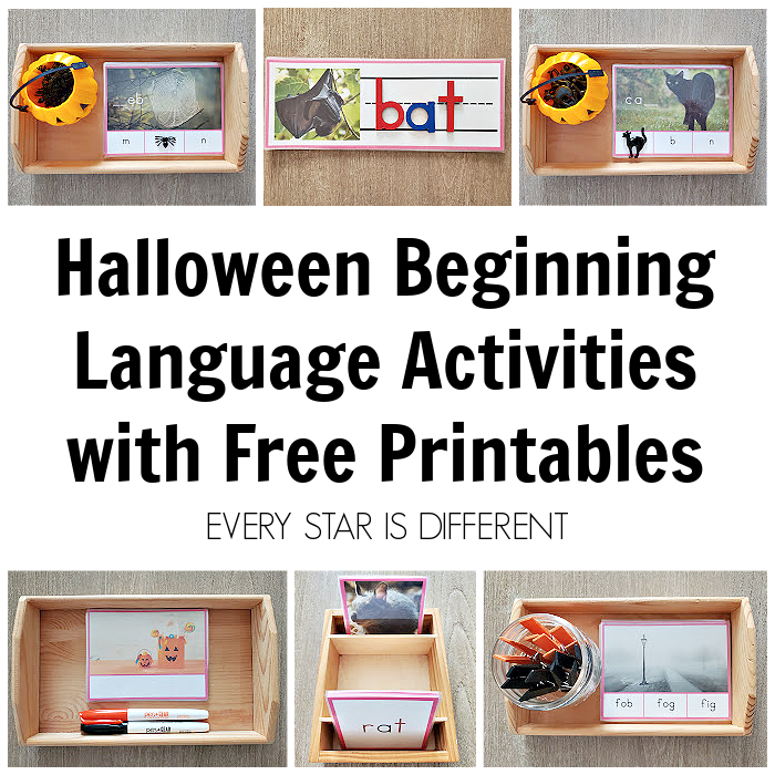 Halloween Beginning Language Activities with Free Printables
