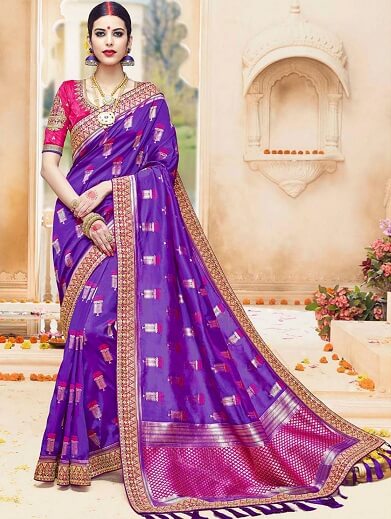 Purple Kanjeevaram Saree Online