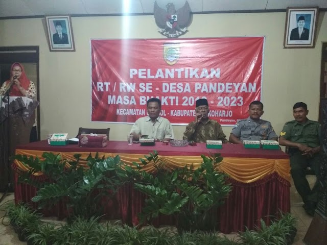 BABINSA KORAMIL 09 GROGOL HADIR DALAM PELANTIJAN KETUA RT/RW SE DESA PANDEYAN