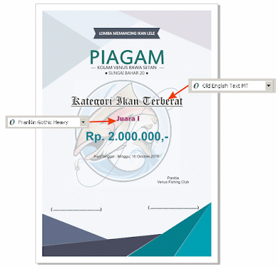 Tutorial Cara Membuat Desain Piagam Lomba Memancing dengan CorelDRAW X4 Berserta File .Cdr