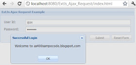ExtJs 4 Ajax JSON Request and Response example using Java Servlet