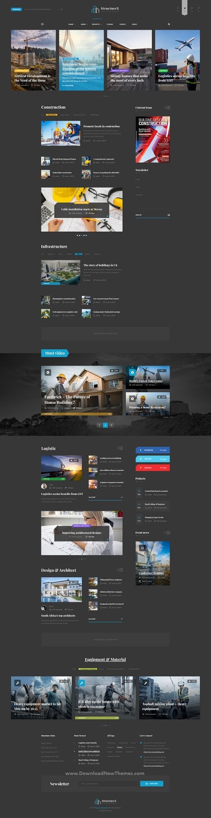 Minimal Construction Magazine PSD Template 