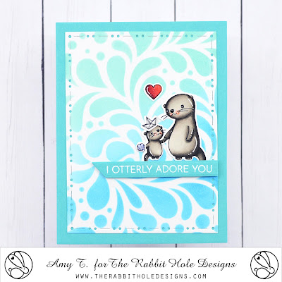 Otterly Adore Stamp and Die Set illustrated by Agota Pop, Splish Splash Stencil, You've Been Framed - Layering Dies by The Rabbit Hole Designs #therabbitholedesignsllc #therabbitholedesigns #trhd