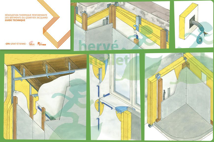 guide technique de rénovation thermique Rénovation thermique performante des bâtiments du quartier Jacquard à Saint-Étienne. EPASE  ALEC42 FBTP42