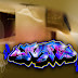 "Blue-Purple" Auto  Digital 3D Arrow Graffiti Alphabet Bubble on Hotel Room