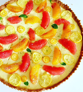 image Tarte aux agrumes et la crème amande