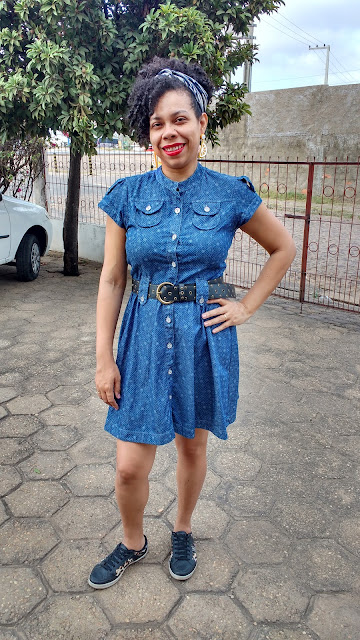 Look do dia -  Vestido Jeans e tênis