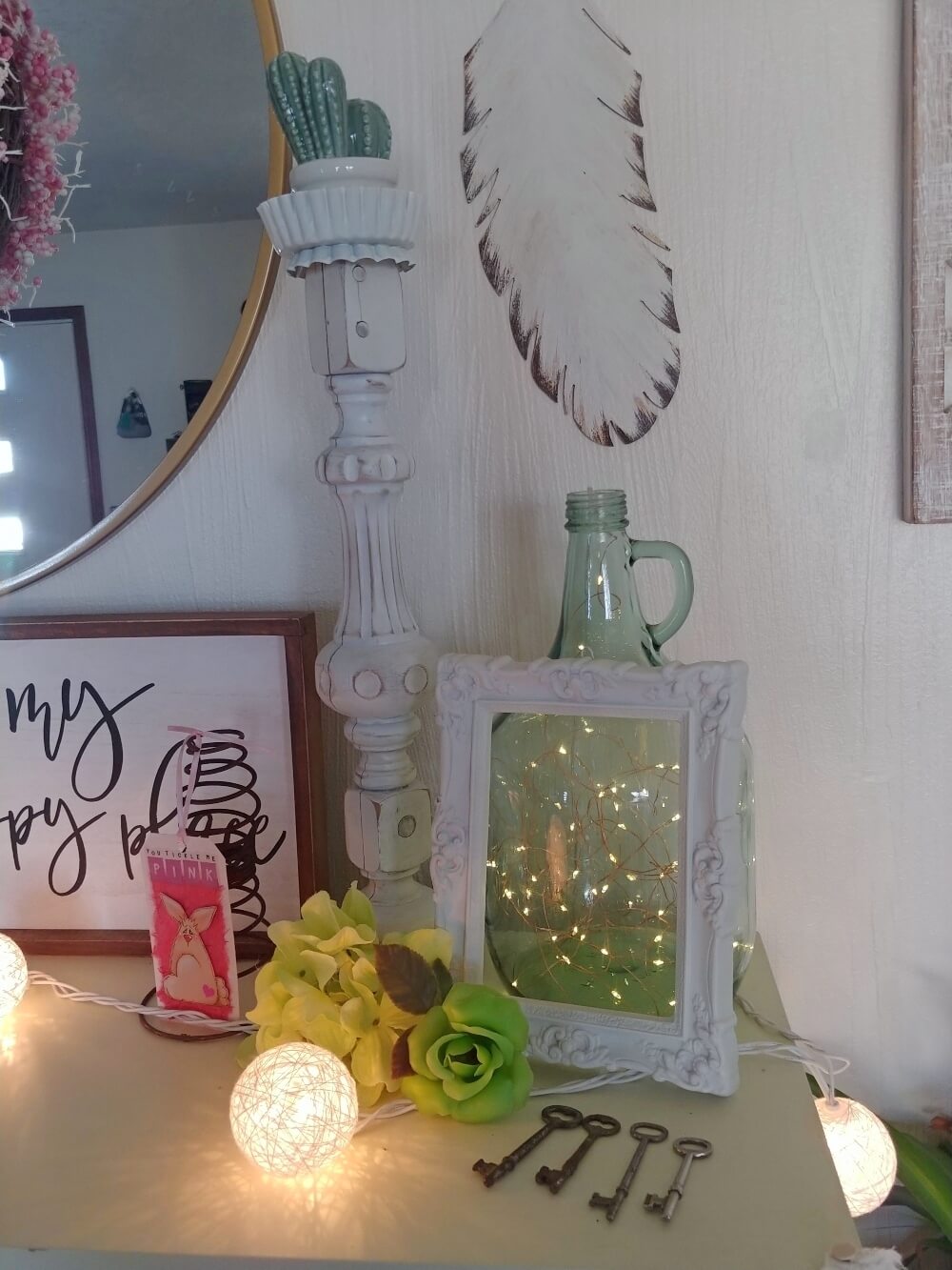 Easy Easter and Spring Mantel Decor