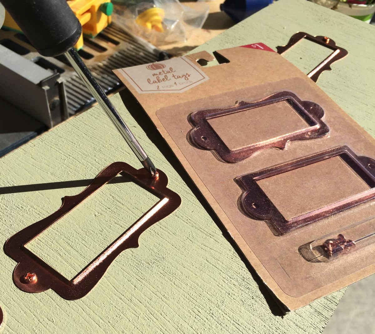 Copper metal tag holders