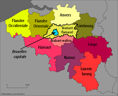 Carte des provinces de la Belgique