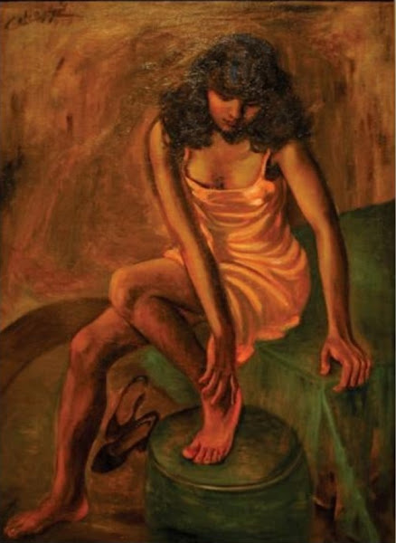 Joven mulata con vestido rosa, 1944