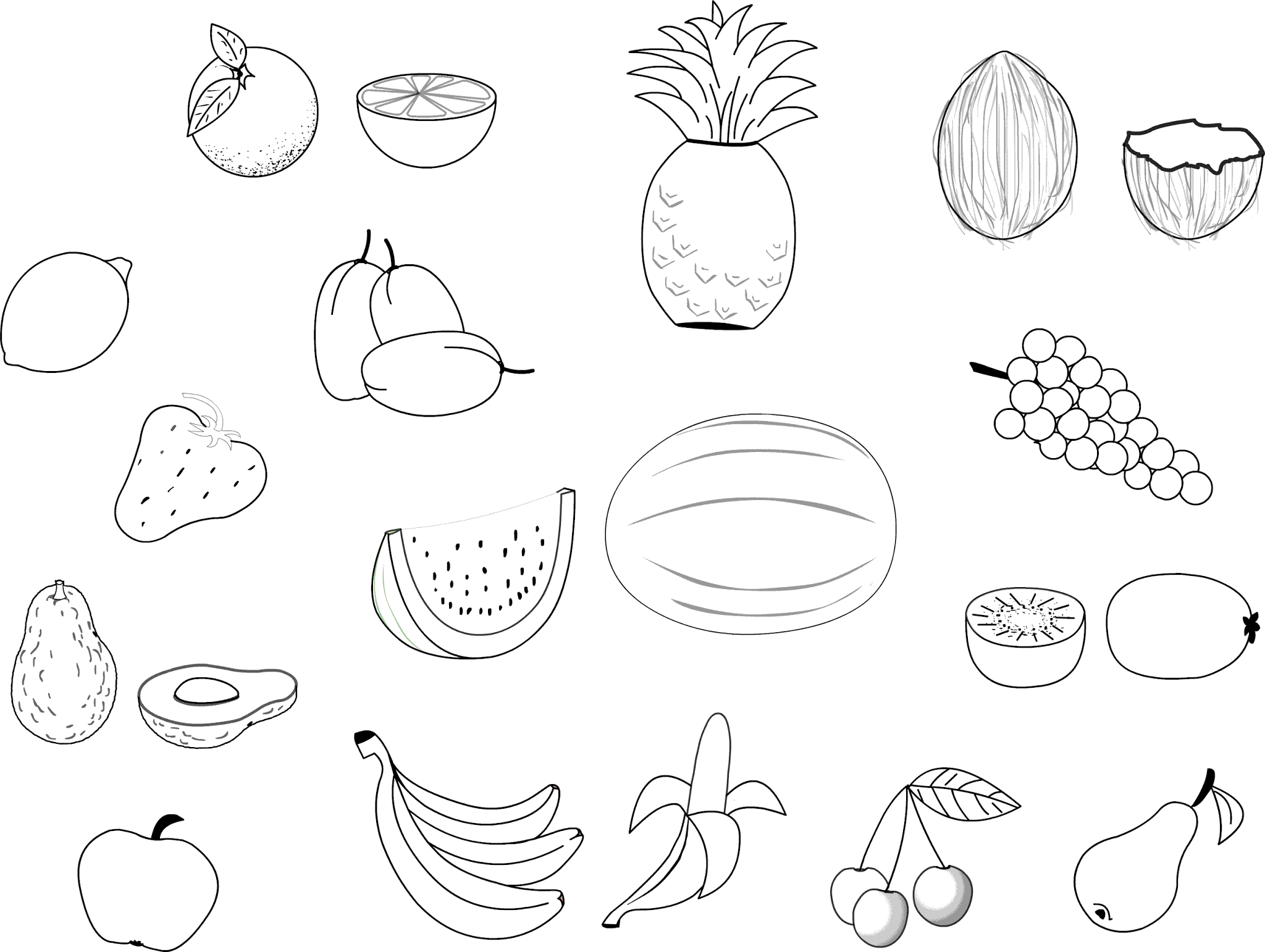 Free Printable Fruit Coloring Pages For