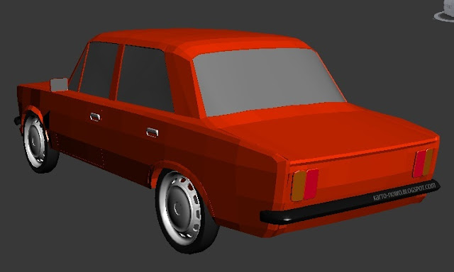 modelowanie 3ds max, fiat 125p, 3d model, model fiat 125p, 3ds max, image of fiat, kartonowo, 3d modeling, model kartonowy, papercraft,