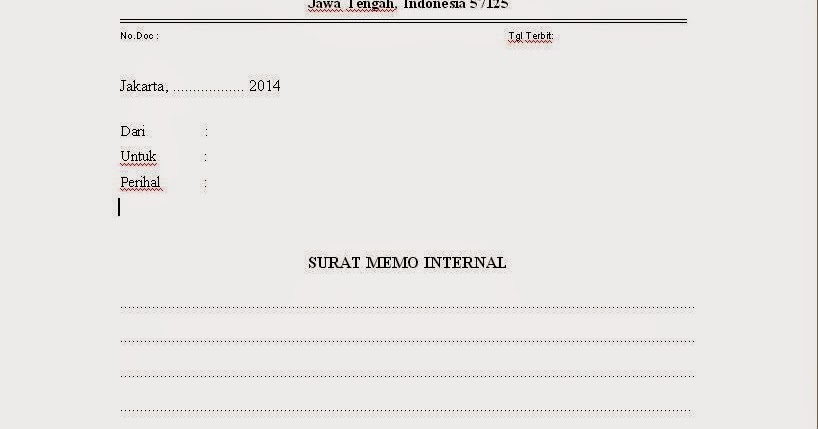 Contoh Memo Internal  Iki Ngene Kui Ngono