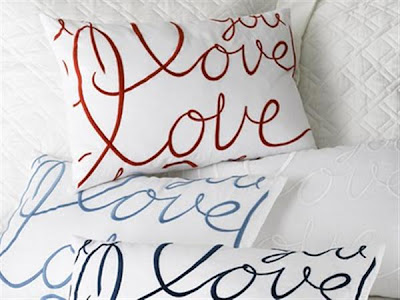 romantic decoration with cushions(pillows) for St. valentine's day