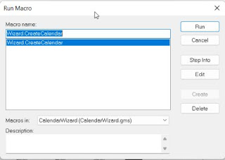 Run Macros Calendar Wizard CorelDraw