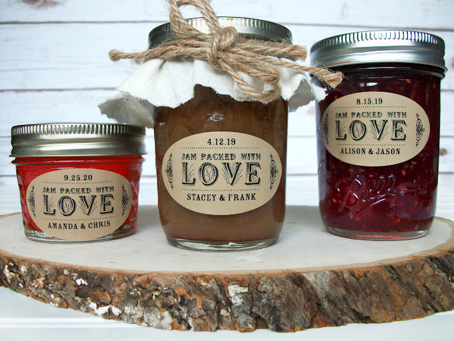 Kraft Oval Jam Packed with Love Mason Jar Labels