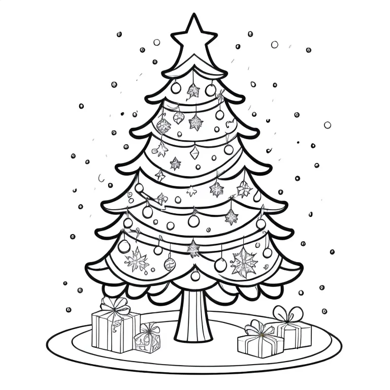 Printable Christmas Tree Coloring Pages for Kids