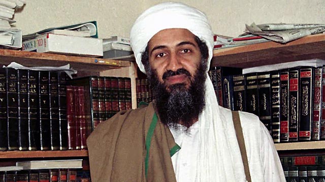 Bin Laden the glowering. Osama in Laden, the glowering