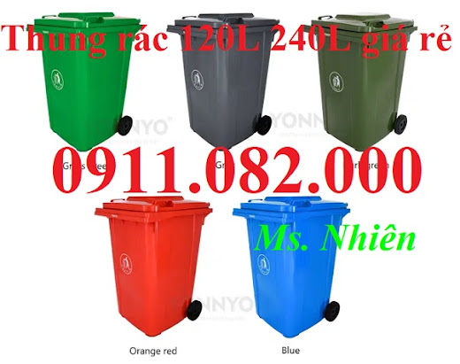  Cung cấp thùng rác 120L 240L 660L nắp kín- thùng rác giá rẻ tại an giang- lh 0911082000 43434343