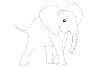 Kids Baby Elephant Drawing Coloring pages
