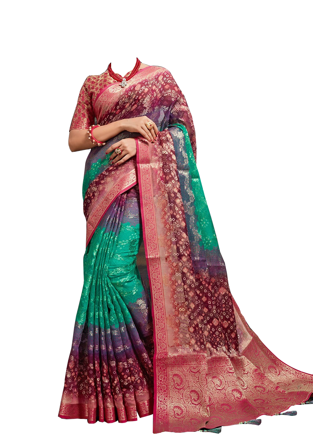 Transparent Saree Model Png