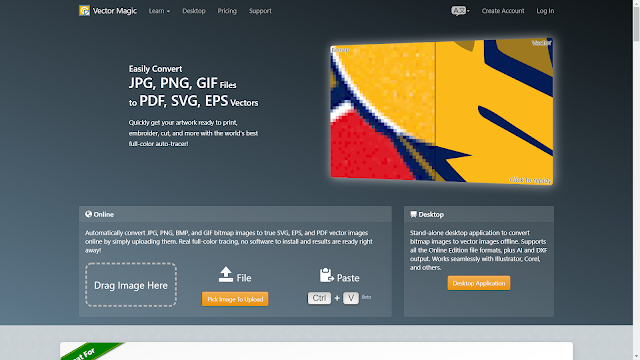 Recommended online vector converter,https://vectormagic.com/,https://convertio.co/,https://online-converting.com/,https://www.autotracer.org/