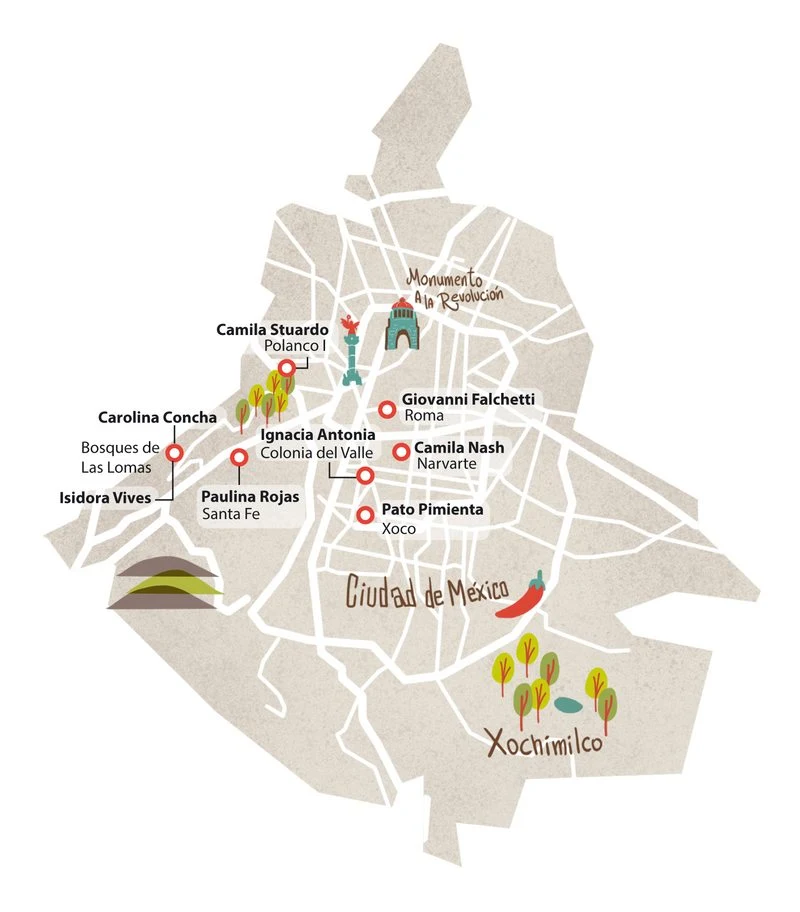 Mapa de chilenos del espectáculo en Ciudad de México