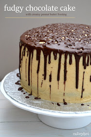 Fudgy Chocolate Cake with Creamy Peanut Butter Frosting