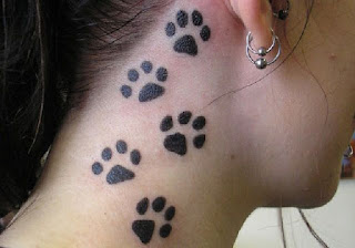 Paw Print Tattoos On Shoulder