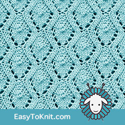 Eyelet Lace 64: Wave and Shield | Easy to knit #knittingetitches #eyeletlace